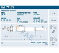 FAE 74165 Glow plug