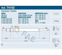 Glow Plug for CHRYSLER JEEP MERCEDES-BENZ FAE 74192