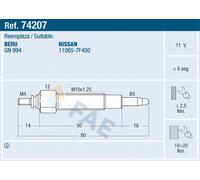 FAE 74207 Glow Plug for NISSAN