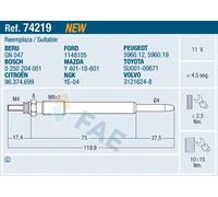 FAE 74219 Glow plug