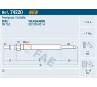 GLOW PLUG FOR VW FAE 74220