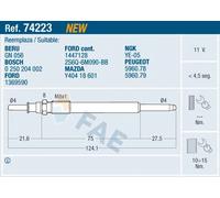 FAE 74223 Glow Plug for CITRO?N,FORD,PEUGEOT