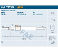 FAE 74229 Glow Plug for HYUNDAI,KIA