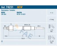 FAE 74231 Glow plug