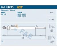 FAE GLOW PLUG 74235 FOR TOYOTA