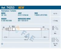 FAE 74253 Glow Plug for CHRYSLER,MERCEDES-BENZ
