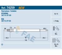 FAE 74259 Glow Plug for HYUNDAI,KIA