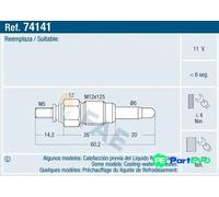 FAE GLOW PLUG 74141 FOR AUDI VW