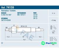FAE GLOW PLUG 74159 FOR MITSUBISHI HYUNDAI PROTON