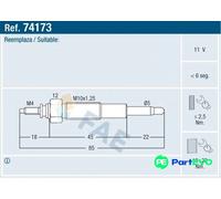 FAE GLOW PLUG 74173 FOR MAZDA SUZUKI KIA