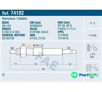 FAE GLOW PLUG 74182 FOR OPEL VAUXHALL