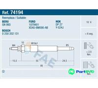 FAE GLOW PLUG 74194 FOR FORD