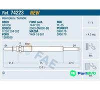 FAE GLOW PLUG 74223 FOR CITROËN FORD PEUGEOT
