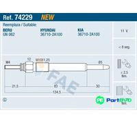 FAE GLOW PLUG 74229 FOR HYUNDAI KIA