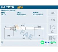 FAE GLOW PLUG 74256 FOR RENAULT
