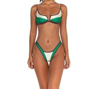 Fae Women's Gypsy TOP Twilight, Medium Bikini, Brown, Green, White, M