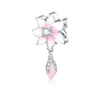 FAEFASH Flowers Charms Bead 925 Sterling Silver Rose Charm Orchid, Lotus Bead Love Charm Valentine's Day Beads Flower Charm fit Women Pandora Style Charms Flower Bracelet & Necklace Flower