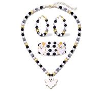 FAERLIIRY African Jewelry Set for Women Juneteenth Necklace Earrings Bracelet Beaded Africa Map Pendant Necklace Stretch Bracelet Hoop Earrings Black History Accessories Gifts, One Size, BEADS, No