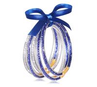 FAERLIIRY Crystal Jelly Bangles Bracelets Game Day Bracelets for Women Bamboo Filled Jelly Rhinestone Silicone Bracelet Stacking Football Bracelets Game Day Jewelry Accessories Sports Fan Gifts, L