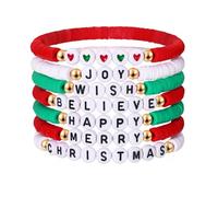 FAERLIIRY Preppy Beaded Bracelets Heishi Stretch Bracelet for Woman Girls Teens Evil Eye Polymer Clay Stackable Charm Y2K Summer Bracelets Surfer Beach Bracelets Preppy Jewelry, Large, Alloy Steel, no