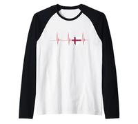 Färöer Islands Färinger Heartbeat ECG Pulse Foroyar Färöer Raglan Baseball Tee