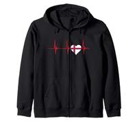 Färöer Islands Färinger Heartbeat ECG Pulse Foroyar Färöer Zip Hoodie