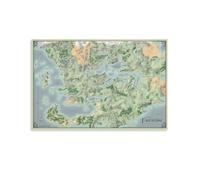 Faerun Forgotten Map Realms Gaming Posters For Room Aesthetic Canvas Wall Art Bedroom Decor 24x36inch(60x90cm)