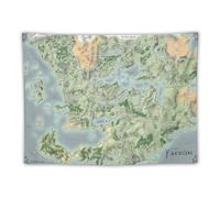 Faerun Map Poster,Forgotten Realms Map Gaming Poster Tapestry Prints Room Aesthetic Wall Art Bedroom Tapestries Walls Bedroom Home Decor 30"x40"