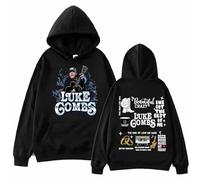 FAEWARE Luke Combs Tour Hoodie Pullover Sweatshirt Unisex Long Sleeved Hip Hop Oversized Jacket Spring/Autumn Casual Wear-Black||m