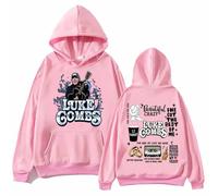 FAEWARE Luke Combs Tour Hoodie Pullover Sweatshirt Unisex Long Sleeved Hip Hop Oversized Jacket Spring/Autumn Casual Wear-Pink||x_l