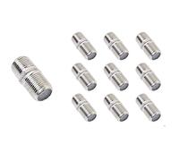 Faeymth 100 Pack Coaxial Cable Connector Coax Cable Extender FType Silver Plated Adapter Female To Female For TV Cables, VCR
