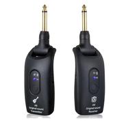 Faeymth 2.4GHz Wireless Guitar Receiver Transmitter Rechargeable Audio Wireless Transmitter for Electric Guitar Bass, Black