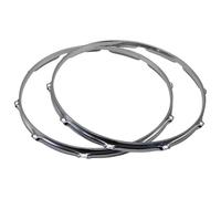 Faeymth 2Pcs 14in 10 Hole Drum Hoop Set Ring Rim Aluminum Alloy Snare Drum for Performance Travel