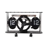 Faeymth 304 Stainless Steel Airplane Flip Clock, Vintage Desk Clock with Reminder for Office and Bedroom B