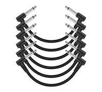 Faeymth 6 Pack 6 Inch Guitar Patch Cable, Instrument Guitar Pedal Cable Right Angle Shielded Pedal Board Cables Guitar Accessories Parts
