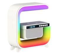 Faeymth Bluetooth Speaker Alarm Clock Monitor 15W Wireless Charging Desktop Colorful Ambient Light