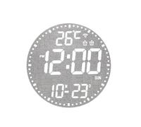 Faeymth Digital Electronic Clock Wall Hanging Intelligent Clocks Living Room Decoration Wall Clock White Shell Cloth Face