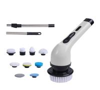 Faeymth Electric Rotate Scrubber Shower Scrubber with 9 Brush Heads Adjustable Extension Handle