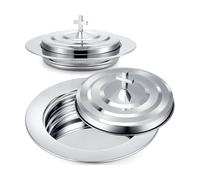 Faeymth Holy Communion Tray withCover Communion Plates Polished Church Supplies Ware Sets Plate Church Supplies Set