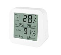 Faeymth Table Clock with Digital Hygrothermograph LCD Multifunctional Dual Display for Indoor and Humidity and Temperature Meter