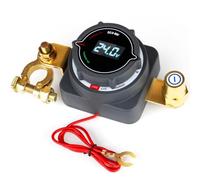 Faeymth Top Post Battery Disconnect Switch with Voltmeter, DC 5-80V, On/Off Switch for Boats, Motorhomes, Cars and Trucks.