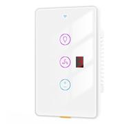 Faeymth Tuya Smart WiFi Fan Light Switch Touch Wall Panel Voice Control APP Remote Control Work for Home Easy Install A