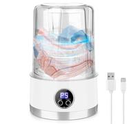 Faeymth Washing Machine Rechargeable Washing Machine 3000 MAh Compact Deep Cleaning Underwear Suitable for Apartments