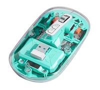 Faeymth Wireless Bluetooth Mouse with Bass, Transparent 3 Modes Mouse, 2.4G + Bluetooth 5.0 for Laptop/Tablet, Green