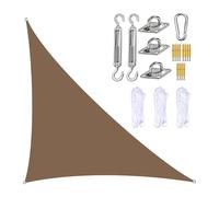 FAFAKO 4x4x5.7m UV Sun Sail Triangle Water Permeable - Sun Protection Balcony Triangular - Patio Roof Privacy Screen Garden Sunroof Pool Caravan Sun Protection Egg Chair Cover(Brown,3x3x4.3m)