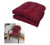 FAFAKO Garden Chair Cushions Pack Of 2 Seat Cushions For Terrace Chairs Kitchen Patio Balcony Living Room, 48x48cm For Indoor Or Outdoor Decoration chair cushion(Red2)