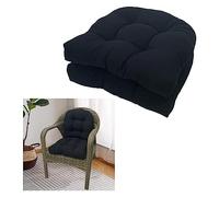 FAFAKO Set Of 2 Seat Cushions,48x48cm, Soft Seat Cushion For Stool, Garden, Indoor, Outdoor, Home chair cushion(Noir)