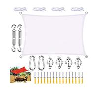 FAFAKO Sun Sail Waterproof Rectangular, Sun Sail Sun Protection, Waterproof, Sun Protection For The Garden, For Outdoor Use, Garden, Camping, Terrace Egg Chair Cover(White,4x4m)