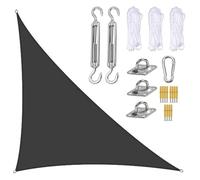 FAFAKO Sun Sail Waterproof Triangular 3x4x5m Sun Protection Water-repellent Premium Polyester With UV Protection For Balcony Garden Terrace Egg Chair Cover(Noir,4x4x5.7m)