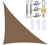 FAFAKO Sun Sail Waterproof Triangular 4x4x5.7m Weather Protection Sun Protection With UV Protection For Terrace Balcony Garden Egg Chair Cover(Brown,4x4x5.7m)